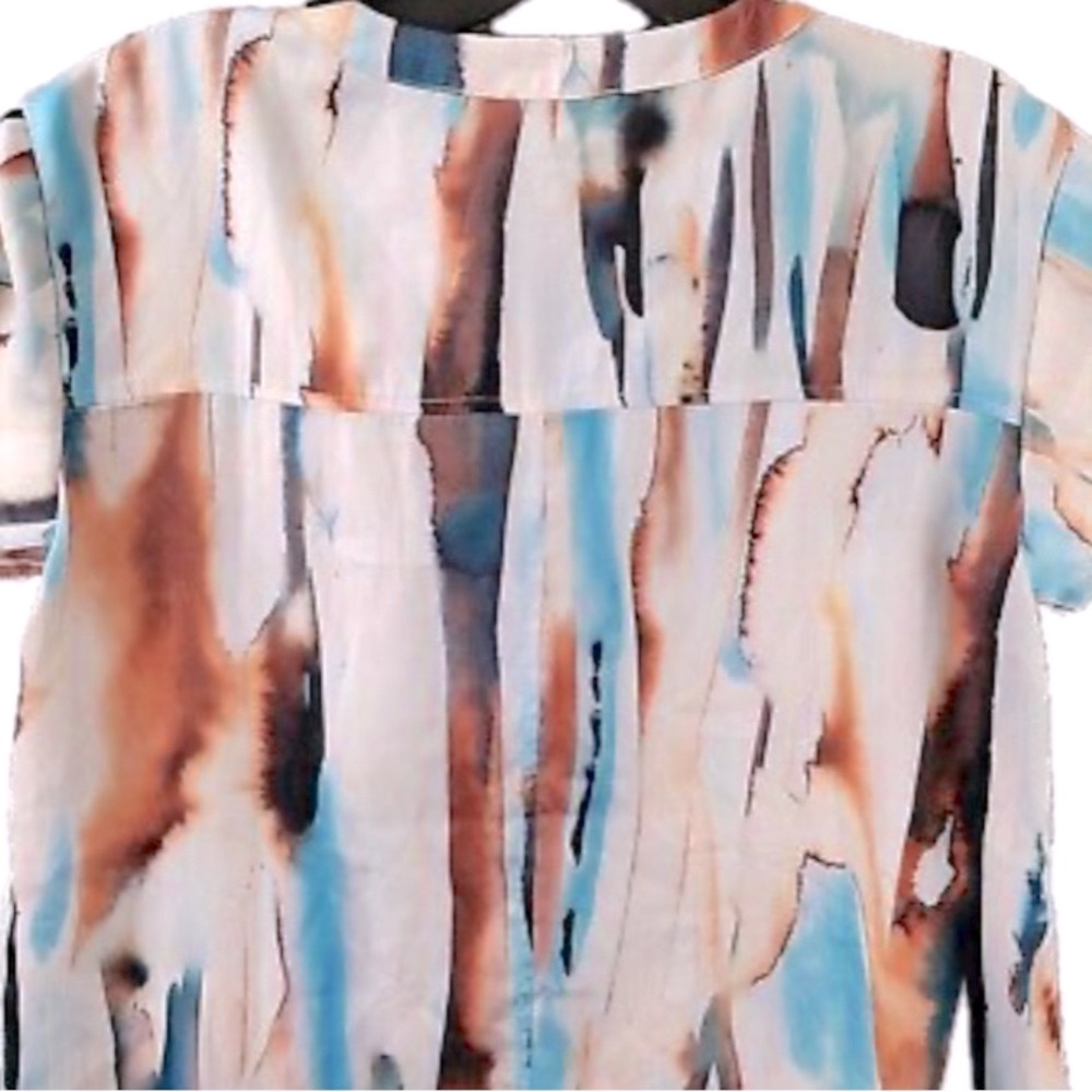 NWT [Lysse] Pastel Mandarin Neck Pocketed Split Hem Tunic Top Women’s Size XS - Picture 5 of 10